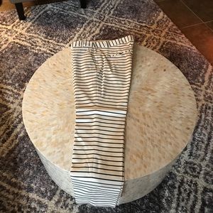 Navy blue and white striped pants